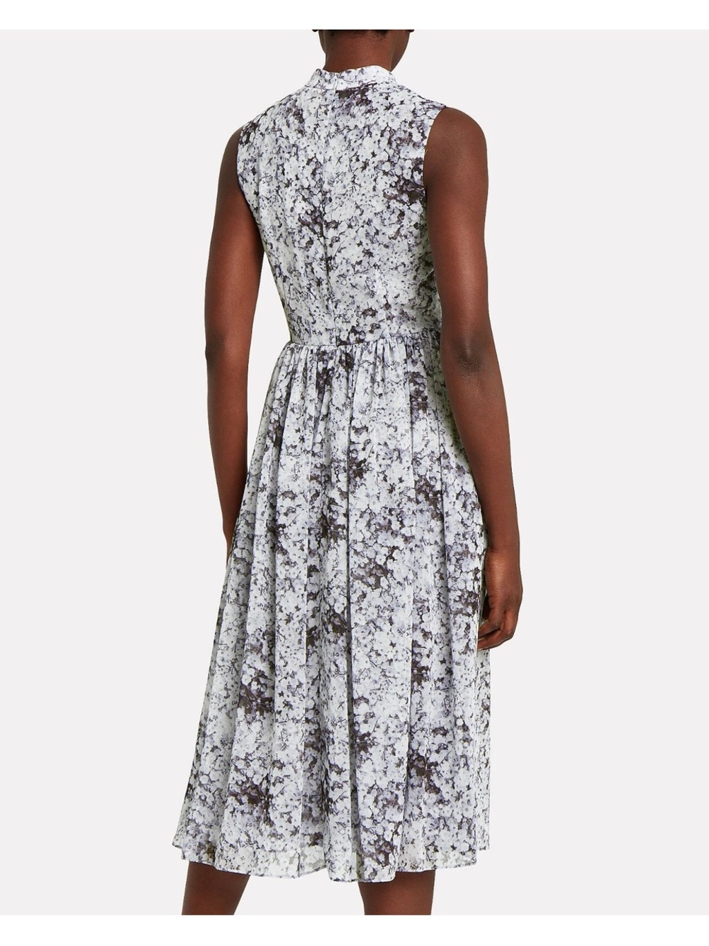 Adam Lippes High Neck Pleated Midi Dress - Size 4 - Picture 2 of 10